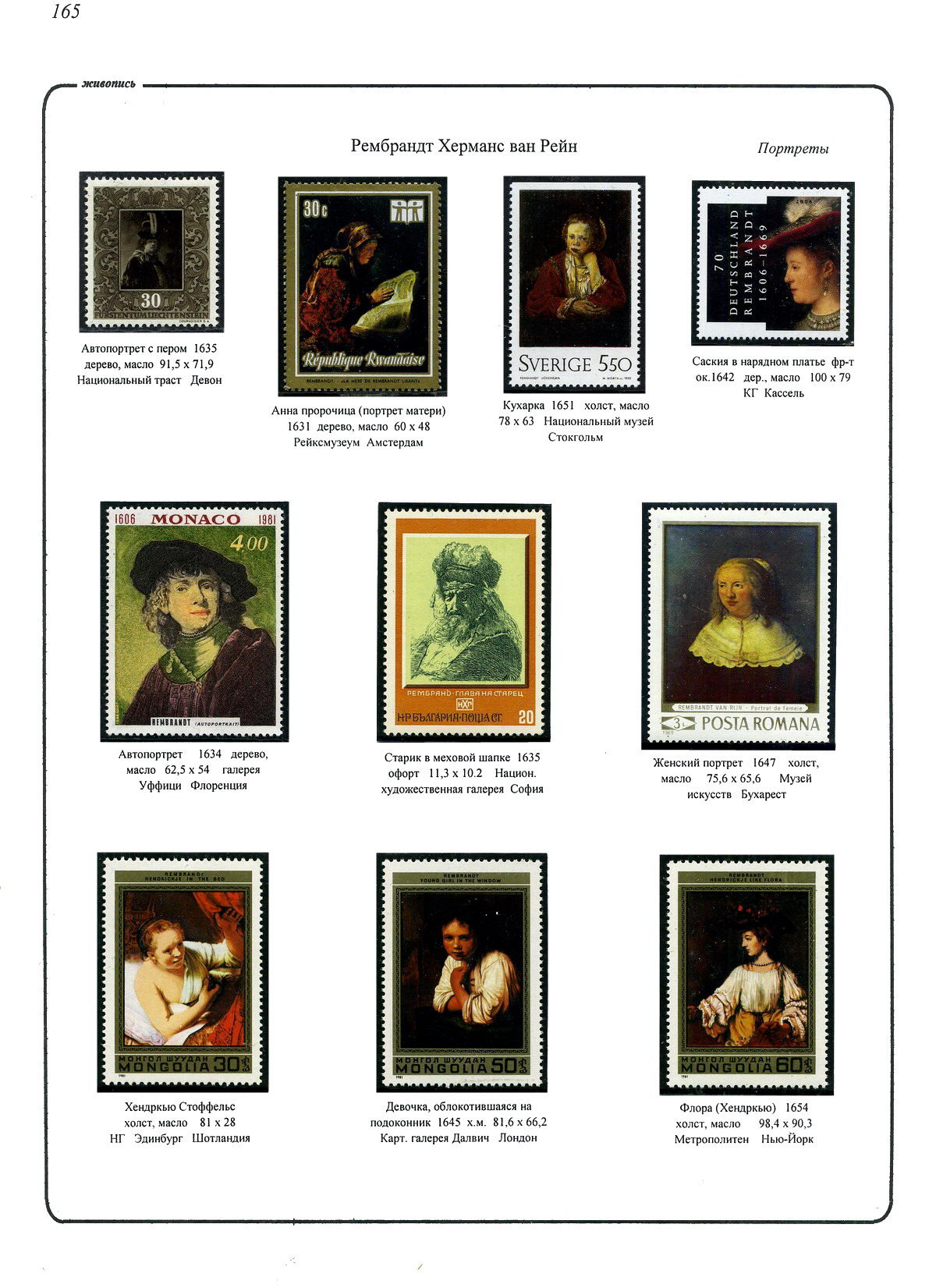 Рембрандт Х.в.Р., портреты, лист стенда