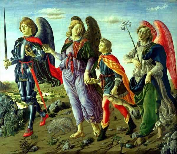 Живопись в филателии Боттичелли С на марках рождение Венеры святой Августин Товий ангелы